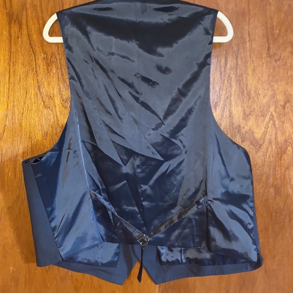 Dark Gray/Black, 5 Button, 2 Pocket Dress/Business Vest. Side vent w/49” Chest - Picture 6 of 10